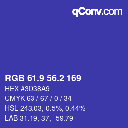カラーコード: RGB 61.9 56.2 169 | qconv.com
