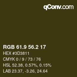 カラーコード: RGB 61.9 56.2 17 | qconv.com