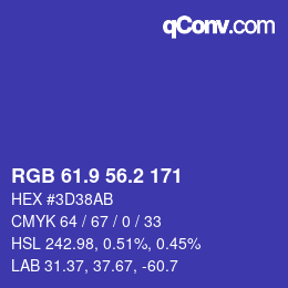 カラーコード: RGB 61.9 56.2 171 | qconv.com