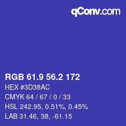 カラーコード: RGB 61.9 56.2 172 | qconv.com