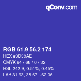 カラーコード: RGB 61.9 56.2 174 | qconv.com