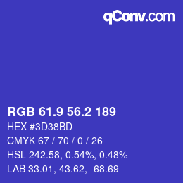 カラーコード: RGB 61.9 56.2 189 | qconv.com