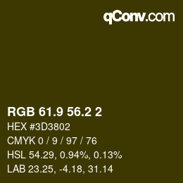 Color code: RGB 61.9 56.2 2 | qconv.com