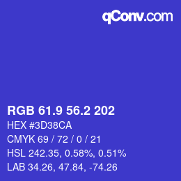 カラーコード: RGB 61.9 56.2 202 | qconv.com