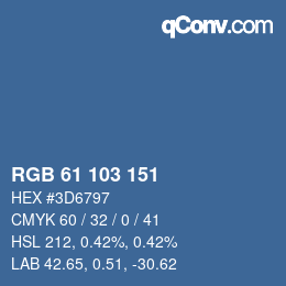 Farbcode: RGB 61 103 151 | qconv.com