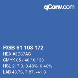 カラーコード: RGB 61 103 172 | qconv.com
