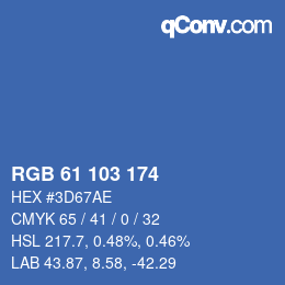 颜色代码: RGB 61 103 174 | qconv.com