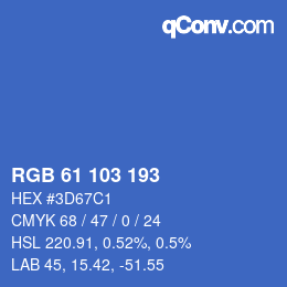 Color code: RGB 61 103 193 | qconv.com