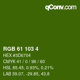 カラーコード: RGB 61 103 4 | qconv.com