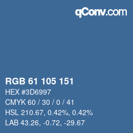 Color code: RGB 61 105 151 | qconv.com
