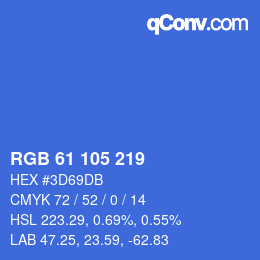 Código de color: RGB 61 105 219 | qconv.com