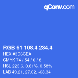 カラーコード: RGB 61 108.4 234.4 | qconv.com