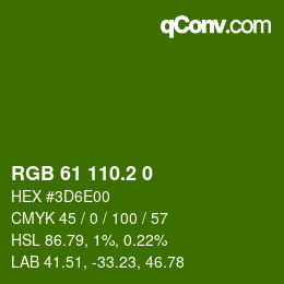 カラーコード: RGB 61 110.2 0 | qconv.com