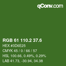 カラーコード: RGB 61 110.2 37.6 | qconv.com