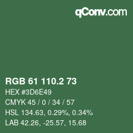 カラーコード: RGB 61 110.2 73 | qconv.com