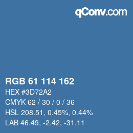 カラーコード: RGB 61 114 162 | qconv.com