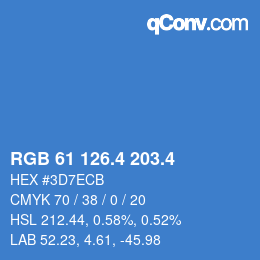 カラーコード: RGB 61 126.4 203.4 | qconv.com