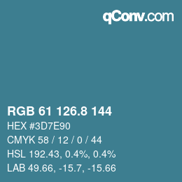 Color code: RGB 61 126.8 144 | qconv.com
