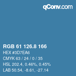Color code: RGB 61 126.8 166 | qconv.com
