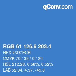 カラーコード: RGB 61 126.8 203.4 | qconv.com