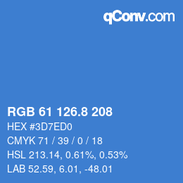 カラーコード: RGB 61 126.8 208 | qconv.com