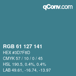 Código de color: RGB 61 127 141 | qconv.com