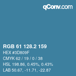 カラーコード: RGB 61 128.2 159 | qconv.com