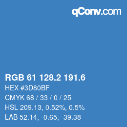 カラーコード: RGB 61 128.2 191.6 | qconv.com
