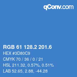 カラーコード: RGB 61 128.2 201.6 | qconv.com