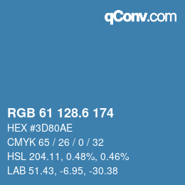 カラーコード: RGB 61 128.6 174 | qconv.com