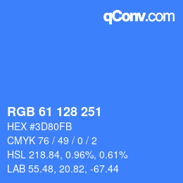 颜色代码: RGB 61 128 251 | qconv.com