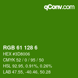 Farbcode: RGB 61 128 6 | qconv.com