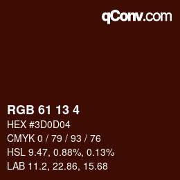 カラーコード: RGB 61 13 4 | qconv.com