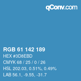 颜色代码: RGB 61 142 189 | qconv.com