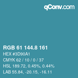 Color code: RGB 61 144.8 161 | qconv.com