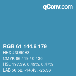 Color code: RGB 61 144.8 179 | qconv.com