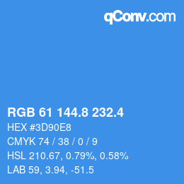 カラーコード: RGB 61 144.8 232.4 | qconv.com