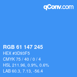 颜色代码: RGB 61 147 245 | qconv.com