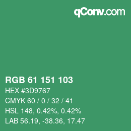 Color code: RGB 61 151 103 | qconv.com