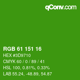 Color code: RGB 61 151 16 | qconv.com