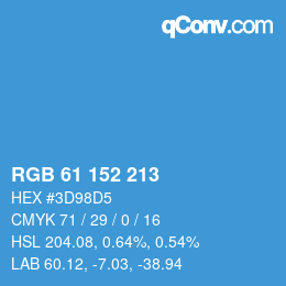 カラーコード: RGB 61 152 213 | qconv.com