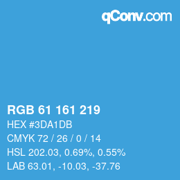 カラーコード: RGB 61 161 219 | qconv.com