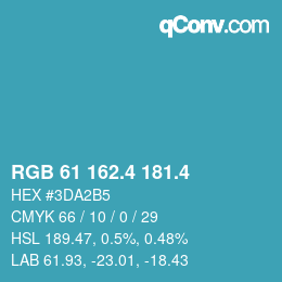 カラーコード: RGB 61 162.4 181.4 | qconv.com