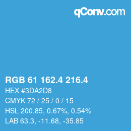 カラーコード: RGB 61 162.4 216.4 | qconv.com