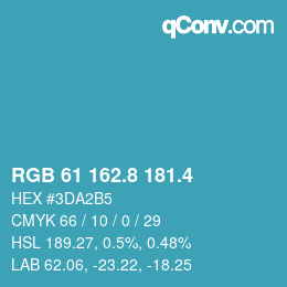 カラーコード: RGB 61 162.8 181.4 | qconv.com