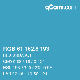 カラーコード: RGB 61 162.8 193 | qconv.com