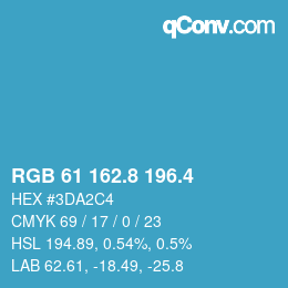 カラーコード: RGB 61 162.8 196.4 | qconv.com