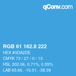 Color code: RGB 61 162.8 222 | qconv.com