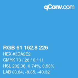 Color code: RGB 61 162.8 226 | qconv.com