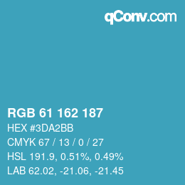 Color code: RGB 61 162 187 | qconv.com
